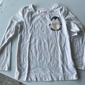 Girls cat and Jack Long sleeve penguin T-shirt